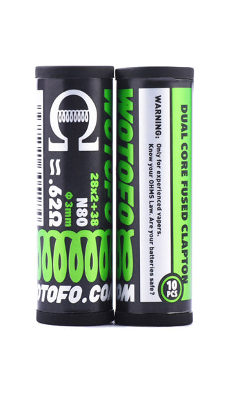 Wotofo 0.62ohm Dual Core Fused Clapton - 10 pack